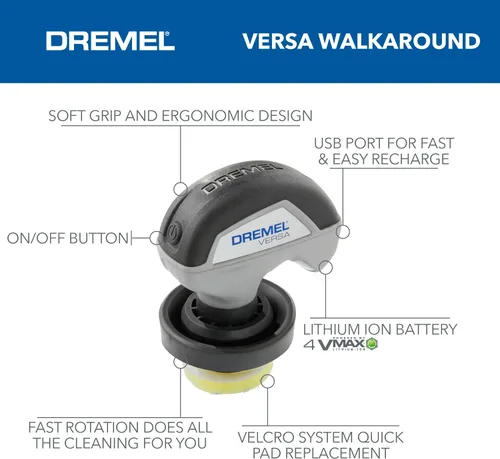 Miniatura 3 de Kit de Limpieza con Cepillo Eléctrico Giratorio Dremel Versa Power con 5 Esponjas de Limpieza Scrub Daddy - Limpiador Eléctrico Inalámbrico