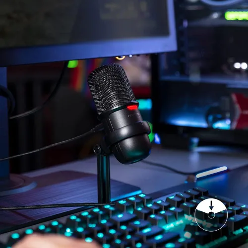 Miniatura 2 de HyperX SoloCast - Micrófono de condensador USB para juegos, para PC, PS4, PS5 y Mac, sensor de toque para silenciar, patrón polar cardioide, ideal