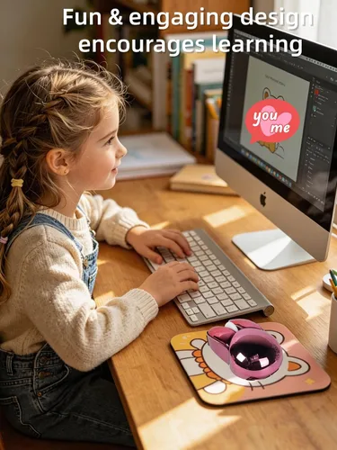 Miniatura 2 de Ratón inalámbrico Bluetooth con forma de conejo, pequeño, silencioso, USB, óptico, silencioso, divertido, para PC, laptop, computadora de Rojo