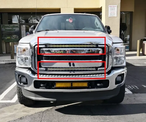 Miniatura 3 de iJDMTOY Kit de barra de luz LED de 30 pulgadas de montaje en rejilla superior compatible con Ford F250 F350 Super Duty 2011-2016, incluye (1) barra