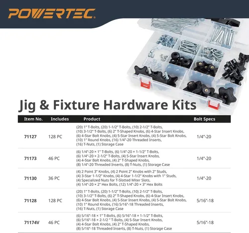 Miniatura 9 de POWERTEC 71169 Pista en T universal de 48 pulgadas con 2 abrazaderas de sujeción, azul anodizado
