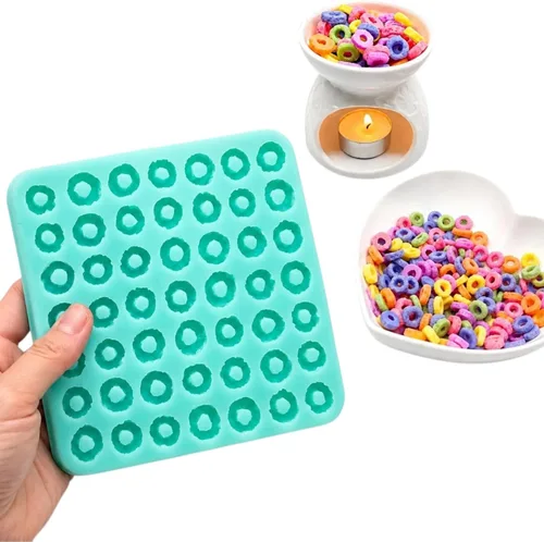 Fruit Rings - Molde de bucle de cereales para 49 cavidades, para cera derretida, jabón, resina, arcilla de silicona flexible (Natucraft)