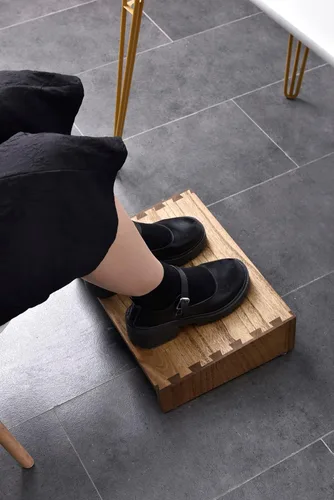 Miniatura 5 de Kirigen Reposapiés para debajo del escritorio de madera con ajuste de altura, soporte ergonómico portátil que mejora la postura y la circulación