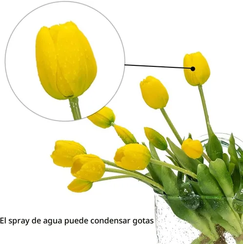 Miniatura 3 de DUYONE 15 flores de tulipanes artificiales, suave al tacto, realista, ramo de tulipanes de látex para el hogar, oficina, boda, fiesta, decoración