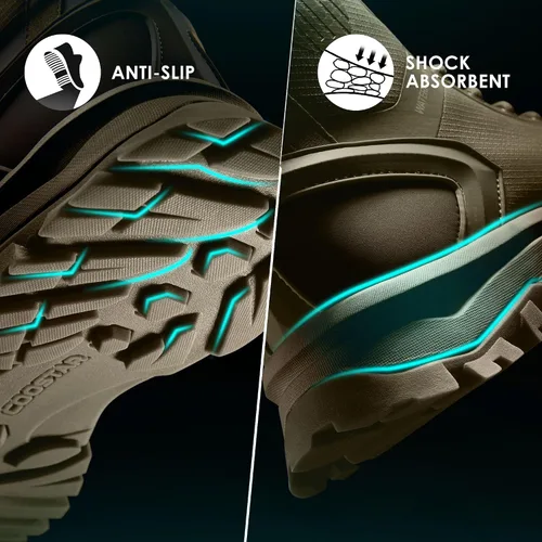 Miniatura 5 de Coostar Botas tácticas para hombre, ligeras, militares, botas de combate con cremallera lateral, para motocicleta, senderismo, trabajo