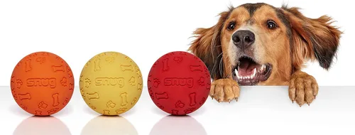 Miniatura 2 de Snug Pelotas de goma para perros pequeños y medianos, tamaño de pelota de tenis, prácticamente indestructibles (paquete de 3, calientes)