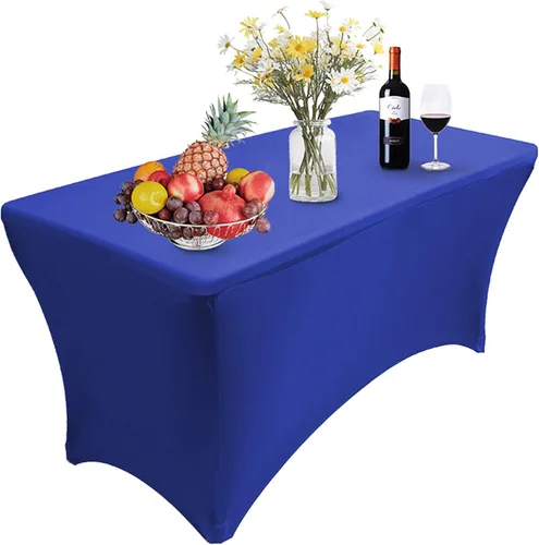 Miniatura 20 de Reliancer Mantel rectangular de elastano ajustado a la mesa para fiestas al aire libre, exhibición, DJ, banquetes, comerciantes, recepción de boda