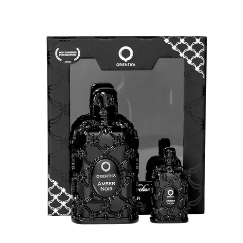 Orientica Luxury Amber Noir - Juego de 2 perfumes para hombre con notas de Elemi, higo, zanahoria, almizcle, perfume árabe amaderado para hombres y