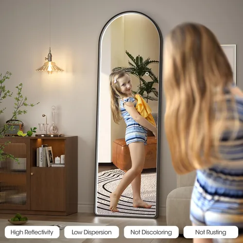 Miniatura 5 de Hasipu Espejo de Cuerpo Completo de 55" X 18" con Luces, Espejo LED de Arco con Marco Negro de Cuerpo Completo y 3 Temperaturas de Color y Brillo