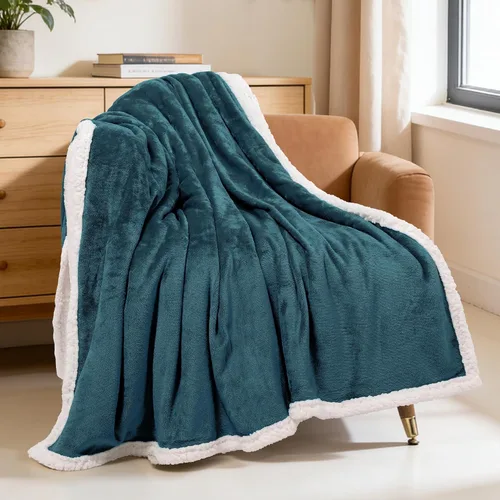Miniatura 21 de Beautex Manta de Vellón Sherpa Beige Crema, Manta Suave y Esponjosa de Franela y Felpa, Manta Acogedora y Suavísima para Sofá, Cama y Adultos