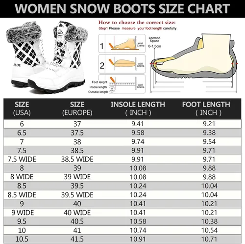 Miniatura 2 de EARLDE Womens Snow Boot With Waterproof Lace Up Mid-Calf Outdoor Winter Deep Tread Rubber Sole