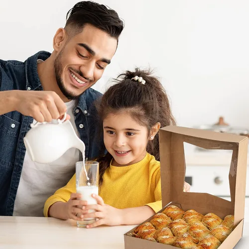 Miniatura 8 de MT Products Cajas Kraft para panadería de 9 x 9 x 2.5 pulgadas, cajas para pasteles o pasteles con ventana (paquete de 15) – fabricadas en los Marrón