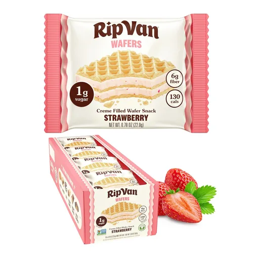 Miniatura 11 de Rip Van - Galletas de oblea de avellana de chocolate – Bocadillos saludables – bocadillos keto – Bajo en carbohidratos, bajo en azúcar (0.07 oz)
