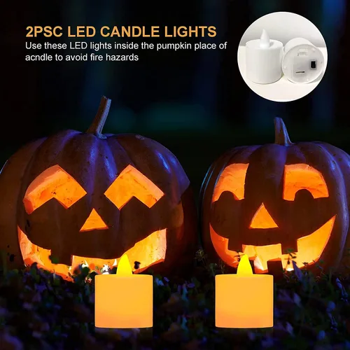 Miniatura 4 de Yixiang Kit de tallado de calabaza de Halloween, 5 piezas de herramientas profesionales de tallado de acero inoxidable para decoraciones