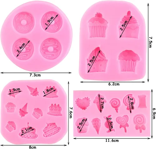 Miniatura 5 de ZiXiang Moldes de silicona para conos de helado, molde de dona, molde de caramelo para decoración de pasteles, decoración de cupcakes, polimero