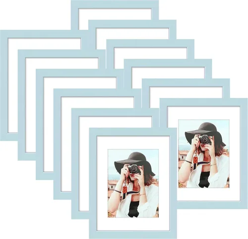 Miniatura 14 de Picrit - Juego de 12 portarretratos de 4 x 6 pulgadas, para fotos de 3.5 x 5 con paspartú o 4 x 6 pulgadas sin paspartú, marcos para colgar