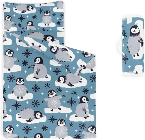 Miniatura 6 de Tapete para siesta – Saco de dormir de animales con almohada extraíble – Juego de ropa de cama para guardería y fiestas de pijamas, preescolar