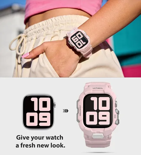 Miniatura 28 de ULTIMAL - Correa resistente con estuche para Apple Watch de 44 mm, correa protectora a prueba de golpes de grado militar para hombres, correa