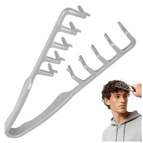 Texture Comb, Volumizing Fluffy Texture Styling Comb for Men and Women, Wide-Tooth Texturizing Styling Tool for Volume & Fringe Parting, Grey