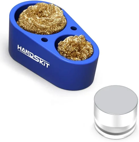 HANDSKIT Limpiador de puntas, pasta de limpieza para puntas de soldadura, soporte para puntas de hierro, punta de soporte, estañador, puntas de Azul