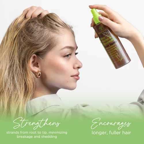 Miniatura 3 de Spray de agua de arroz para el crecimiento del cabello (8.8 onzas líquidas), arroz fermentado para engrosar el cabello, cafeína, extracto de romero