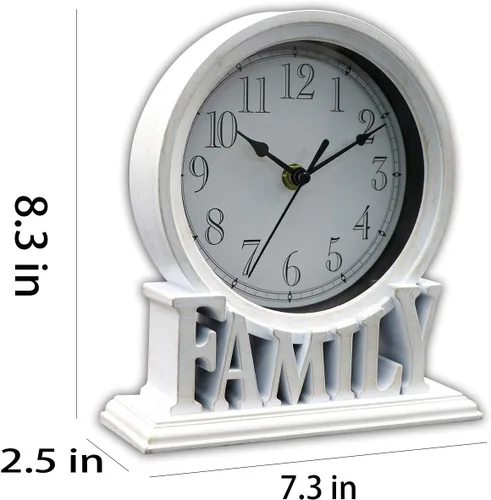 Miniatura 7 de Reloj de sobremesa de 6.5 pulgadas, estilo vintage, sin tictac, funciona con pilas, con movimiento de cuarzo, vidrio HD para niños, dormitorio, sala