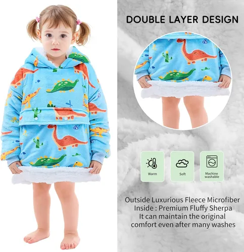Miniatura 5 de yescool - Manta con capucha para niños, sudadera con manta de gran tamaño con sherpa, regalos para niñas adolescentes, jóvenes, niños, niñas