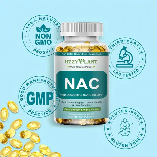 Miniatura 7 de Suplemento NAC – Cápsulas blandas de NAC para antioxidante, inmune, respiratorio, apoyo para la salud hepática – Suplemento NAC de alta absorción N