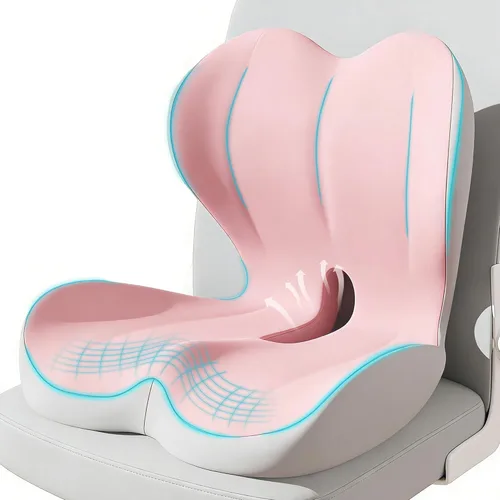 Miniatura 16 de Cojín de asiento para silla de oficina y automóvil, almohada de apoyo lumbar para silla de oficina, cojín de asiento ergonómico de espuma