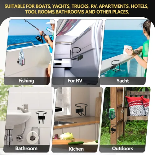 Miniatura 6 de 4 piezas Portavasos para Barco, Soportes Universales de Bebidas de Acero Inoxidable, Adecuados para Barco, Camión, Casa Rodante, Tractor, Columpio