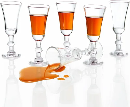 Cordial Glasses - Vasos de chupito con tallo, Limoncello, puerto de 1.0 oz (juego de 6)