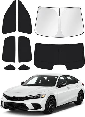 Canvcle Parasol para parabrisas para Honda Civic de 11ª generación 2022-2025 2026 (no para Hatchback), kit de cubierta para ventana trasera lateral,