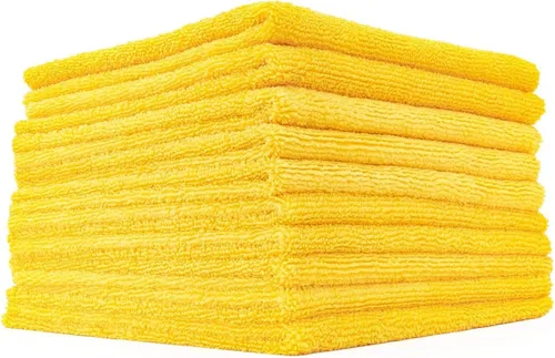Miniatura 10 de The Rag Company - Toallas de microfibra 365 sin bordes (paquete de 10) Mezcla premium 70/30, pulido profesional, eliminación de cera, detallado Azul