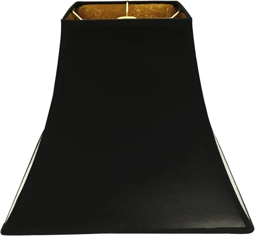 Miniatura 11 de Royal Designs - Pantalla de lámpara cuadrada con tapa dura, accesorio de clip redondo, negro, forro dorado de pelo de caballo, (4 x 4) x 8 x 7
