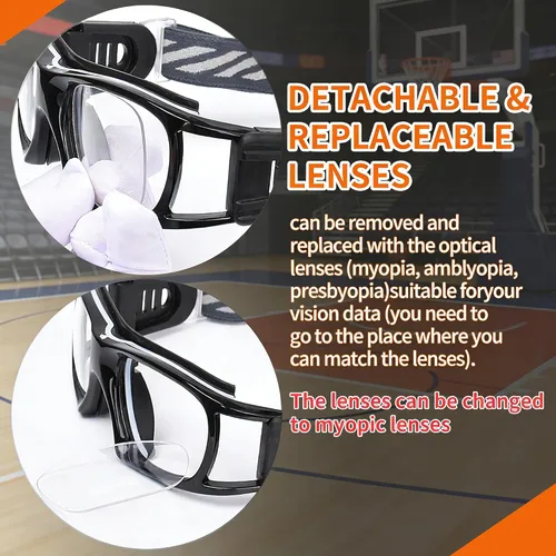 Miniatura 4 de SooGree Anteojos deportivos para hombres y mujeres, para baloncesto, fútbol, deportes, antiniebla, choque, colisión, gafas de uso