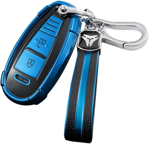SANRILY Funda para llavero estilo armadura para Suzuki Swift Kizashi SX4 Vitara Jimny sin llave con llaveros, color azul, Azul