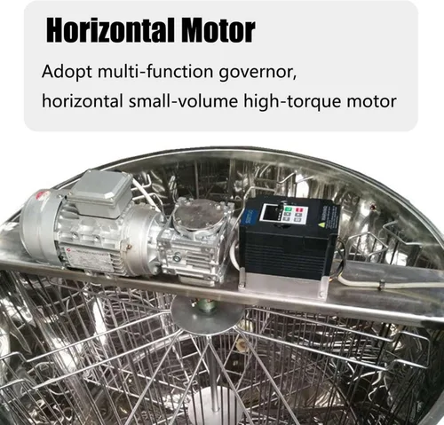 Miniatura 3 de Extractor eléctrico de miel, extractor de centrífuga de miel de acero inoxidable 304 de 8 marcos, con tapa transparente y soporte de acero