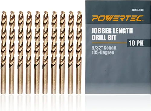 Miniatura 8 de POWERTEC Brocas de cobalto de 1/16 pulgadas, paquete de 12 unidades, 1-3/4 pulgadas de longitud, brocas M35 HSS Jobber con punta de 135°