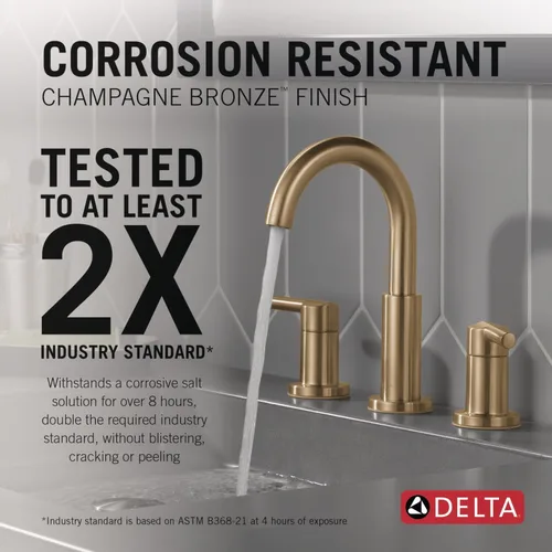 Miniatura 4 de Delta Faucet Nicoli Serie 14 Grifo de ducha de un solo mango con cabezal de ducha H2Okinetic de 5 ajustes, grifo de lavabo de baño generalizado