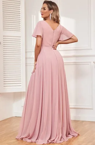 Miniatura 6 de Vestidos de dama de honor de manga corta para mujer, vestido formal de fiesta de noche