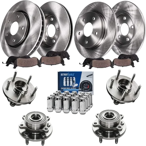 Miniatura 102 de Detroit Axle - Rotores de freno para Jeep Compass 2015-2022 Renegade 2016-2022 Fiat 500X 2016-2022, 2018, 2019, 2020, 2021. Reemplazo de rotores