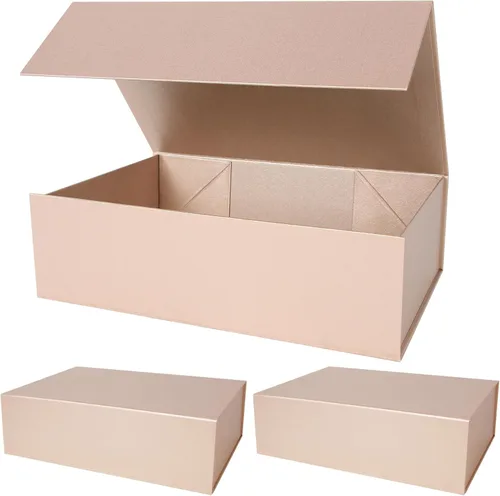 Miniatura 53 de Aimyoo Cajas de regalo magnéticas Galaxy negras con tapas 13.8x9x4.3 pulgadas, caja grande de propuesta para dama de honor y padrino, caja plegable