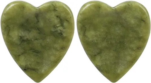 Rockcloud Piedra de preocupación, piedras de palma para el pulgar para la ansiedad, cristal curativo, forma de corazón, jade verde