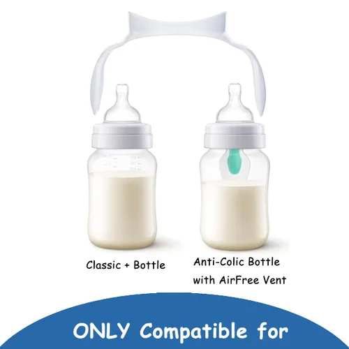 Miniatura 4 de Manijas de botella compatibles para biberones Philips Avent anticólicos AirFree, 2 unidades (azul)