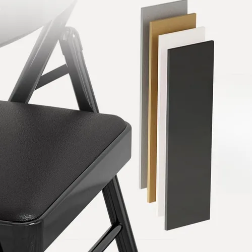 Miniatura 4 de Silla de conferencia plegable sin brazos, ligera, apilable para reuniones y invitados, para oficina, recepción, uso doméstico, diseño que ahorra