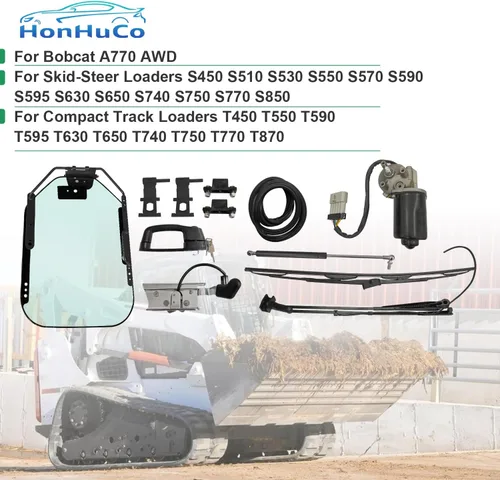 Miniatura 3 de 7120401 - Conjunto de vidrio para marco de puerta delantera compatible con Bobcat A770 AWD S modelos S590 S650 S770 S570 para cargadores compactos