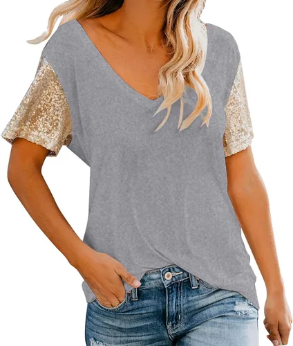 Shirts for Women Dressy Casual 2023 Blouses Floral Flowy Teacher Shirt Workout Tops Short Sleeve T-Shirts