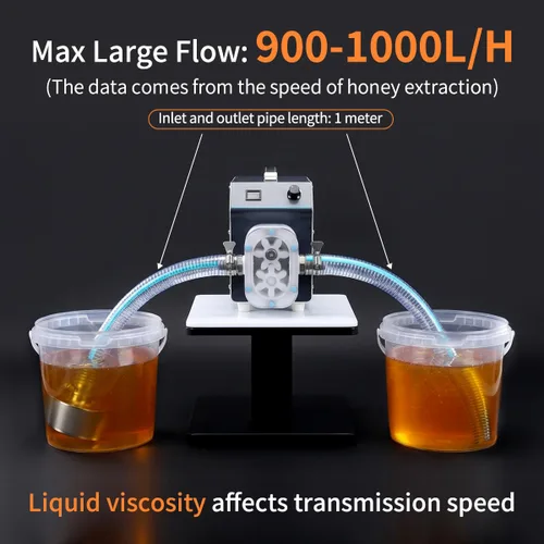 Miniatura 2 de Bomba de transferencia de miel, bomba de transferencia de líquido viscoso de 900-1000L/hora, velocidad ajustable 0-100%, bomba de miel con pantalla