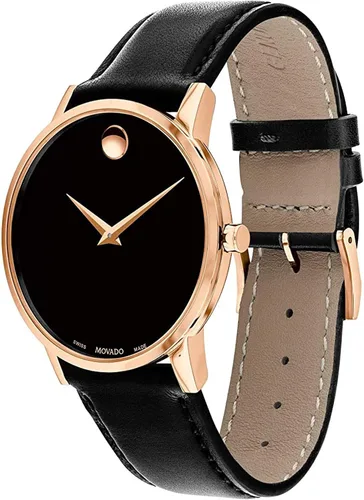 Miniatura 2 de Movado 0607315 - Reloj clásico de cuero negro para hombre