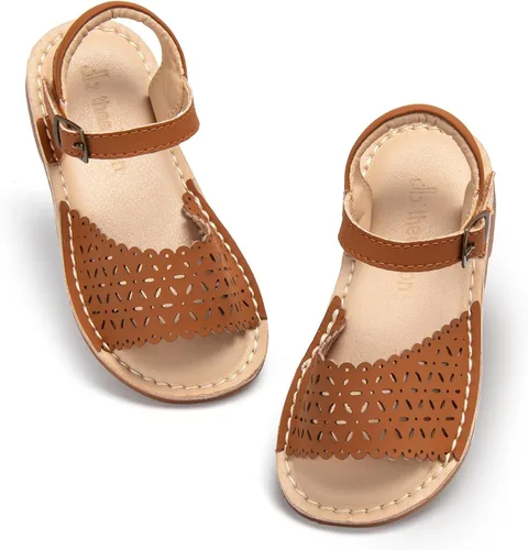 Miniatura 9 de THEE BRON Sandalias de gladiador para niñas pequeñas, zapatos cómodos acolchados para jugar en verano de princesa
